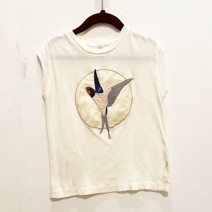 Stella McCartney Kids White Tee with Bird Design